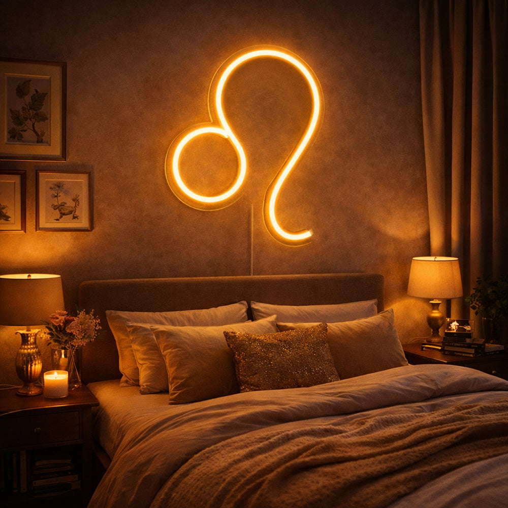 Leo LED Neon Sign - Made in London Zodiac Neon Signs