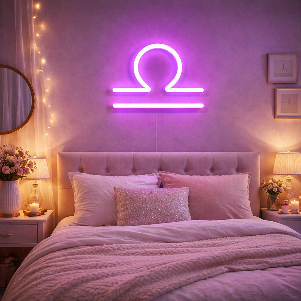 Libra LED Neon Sign - Made in London Zodiac Neon Signs