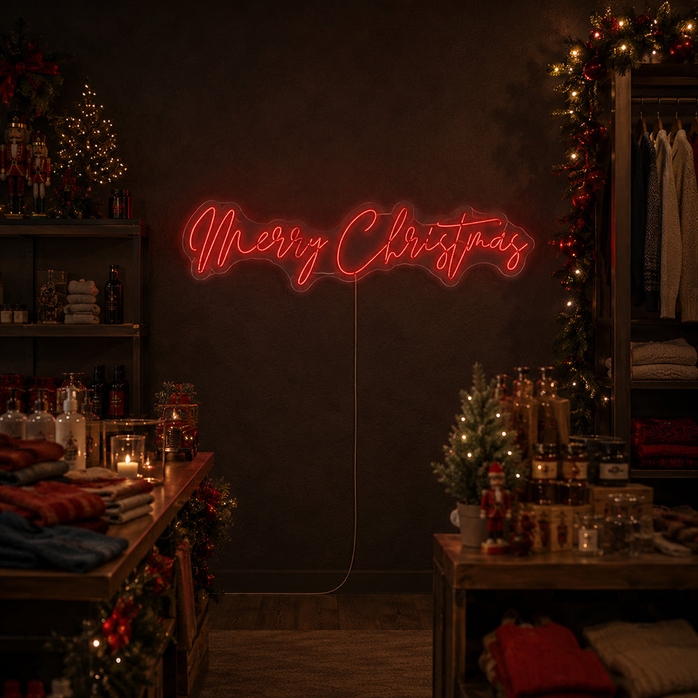 Merry Christmas LED Neon Sign - Made in London Christmas Neon Signs