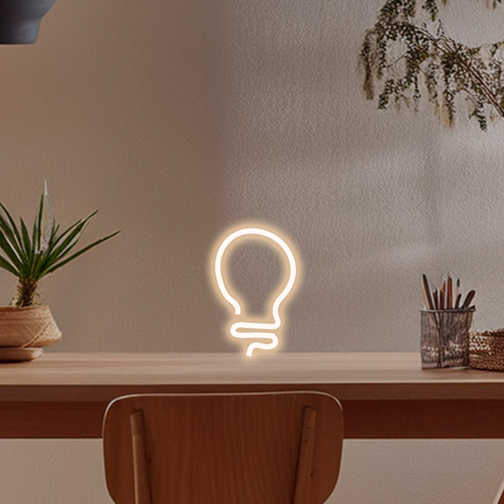 Light Bulb LED Desktop Neon Sign - Planet Neon Made in London Neon Signs