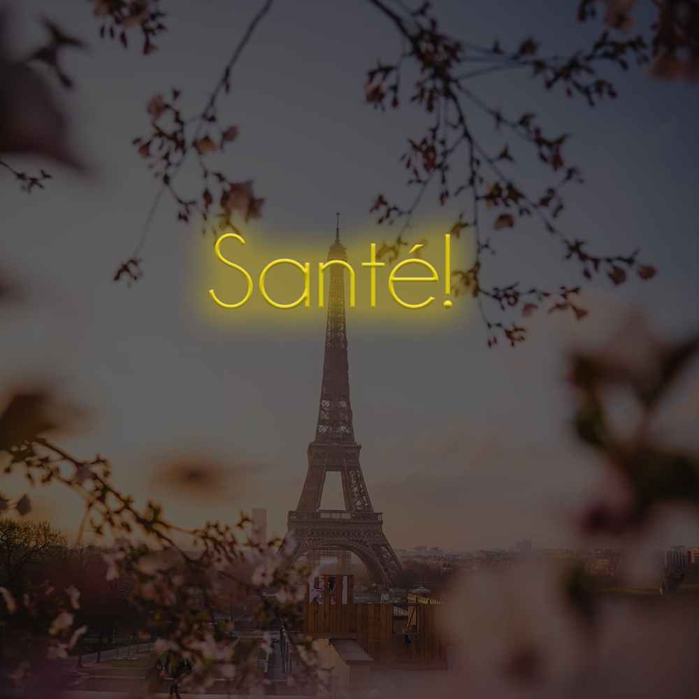 Santé French LED Neon Sign - Made in London Neon Signs