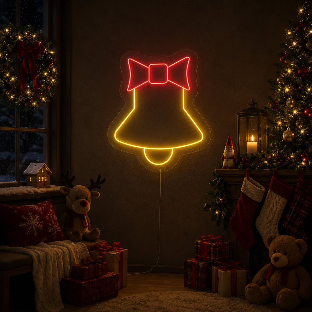 Christmas Bell LED Neon Sign - Made in London Decoration Neon Signs