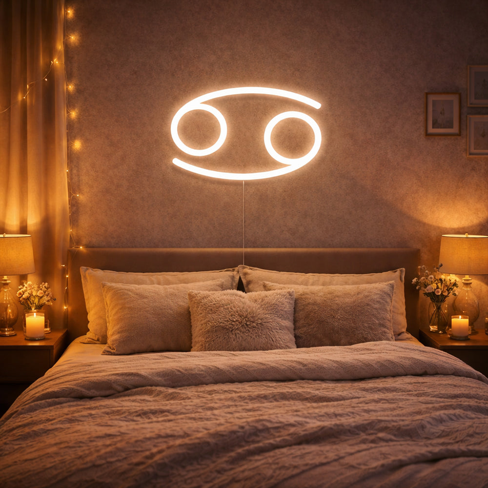 Cancer LED Neon Sign - Made in London Zodiac Neon Signs
