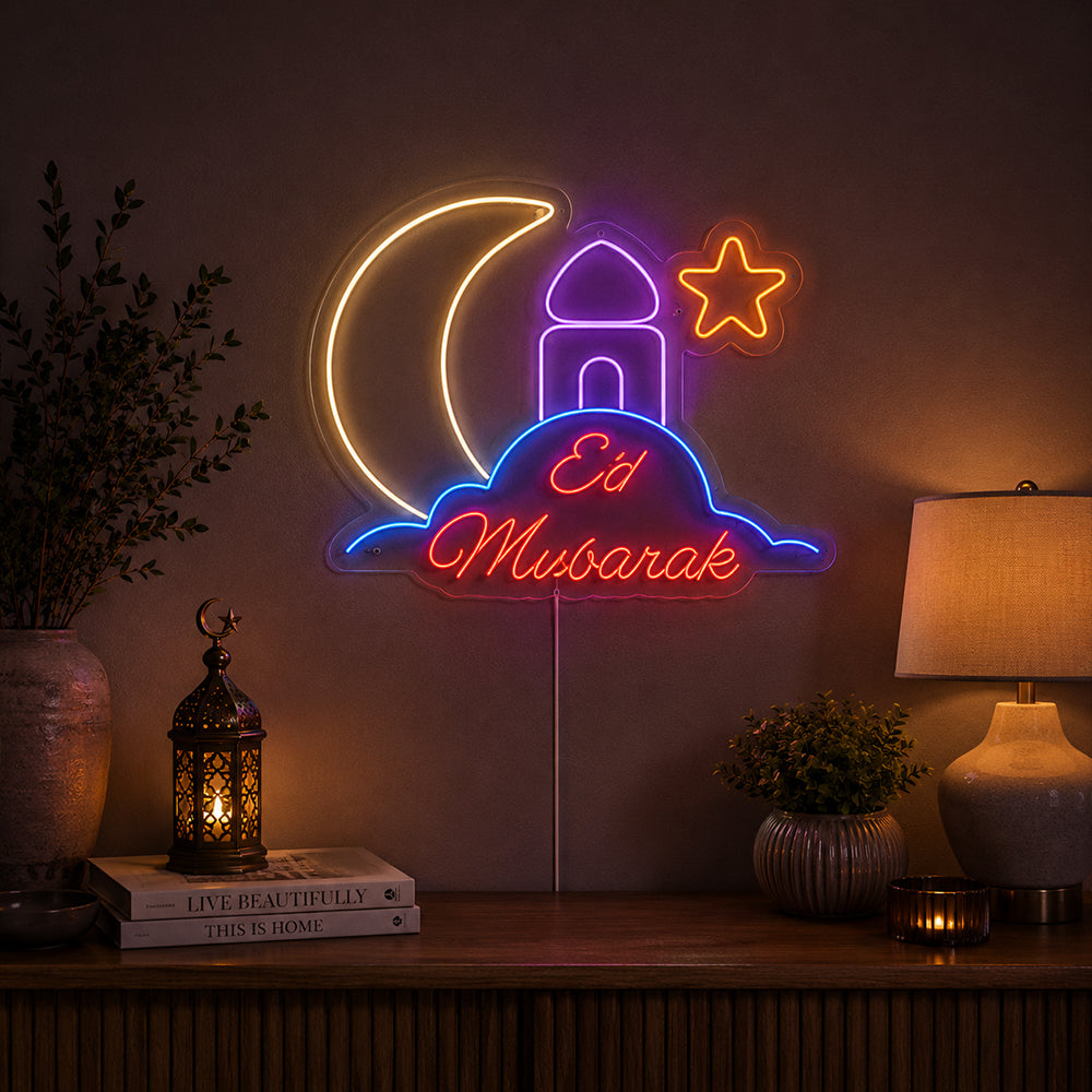 Eid Mubarak LED Neon Sign - Planet Neon Made in London Neon Signs