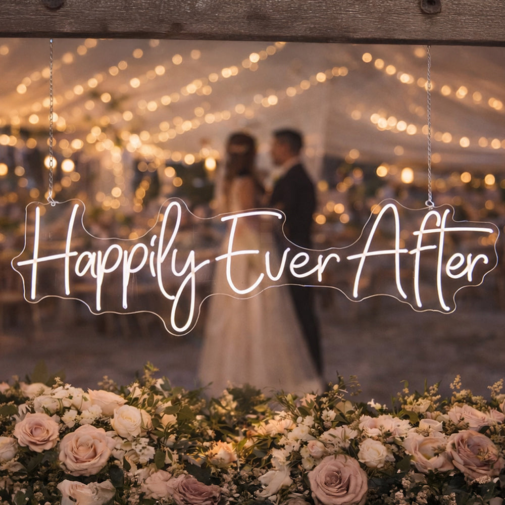 Happily Ever After LED Neon Sign - Made in London Wedding Neon Signs