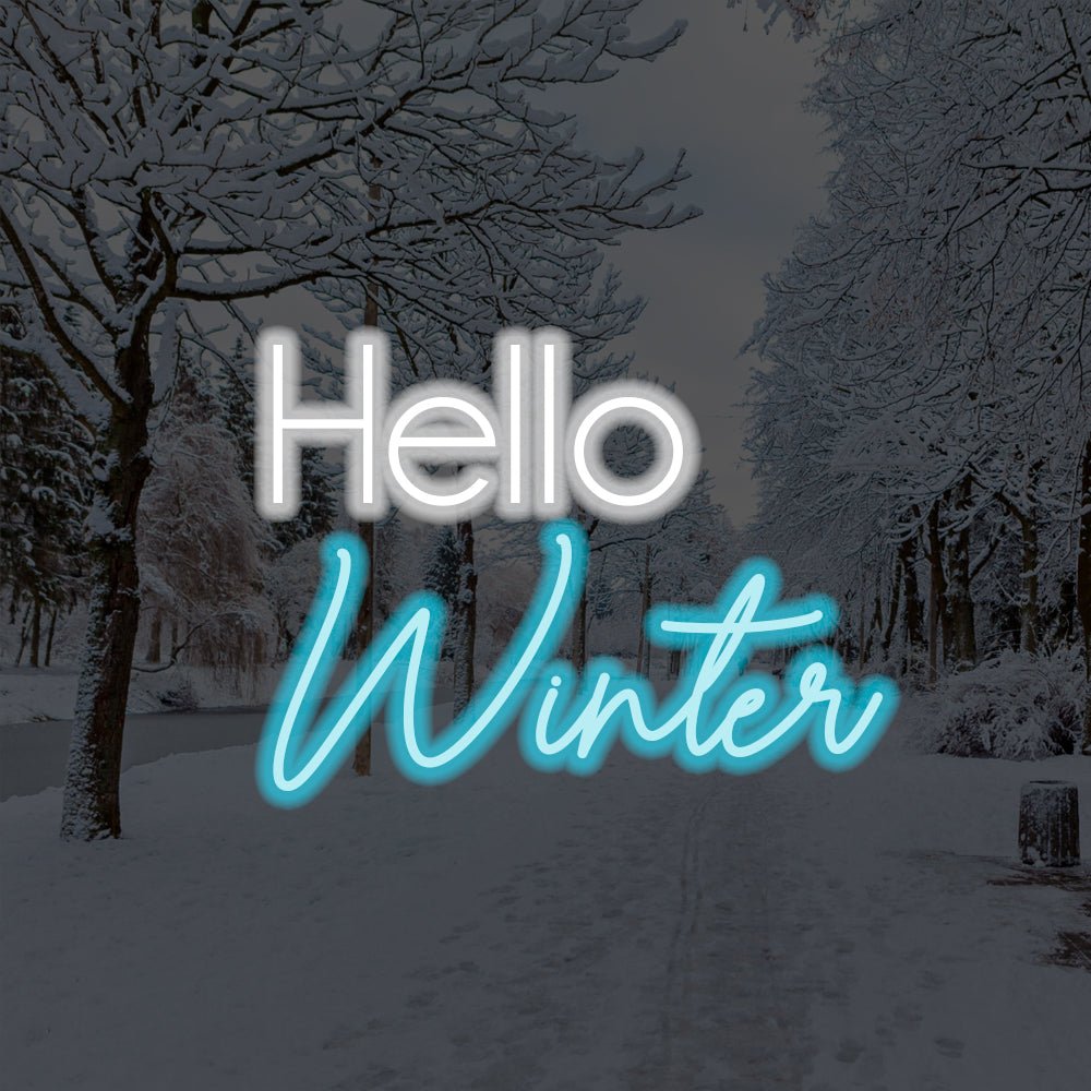 Hello Winter LED Neon Sign - Made in London Inspirational Neon Signs - Planet Neon