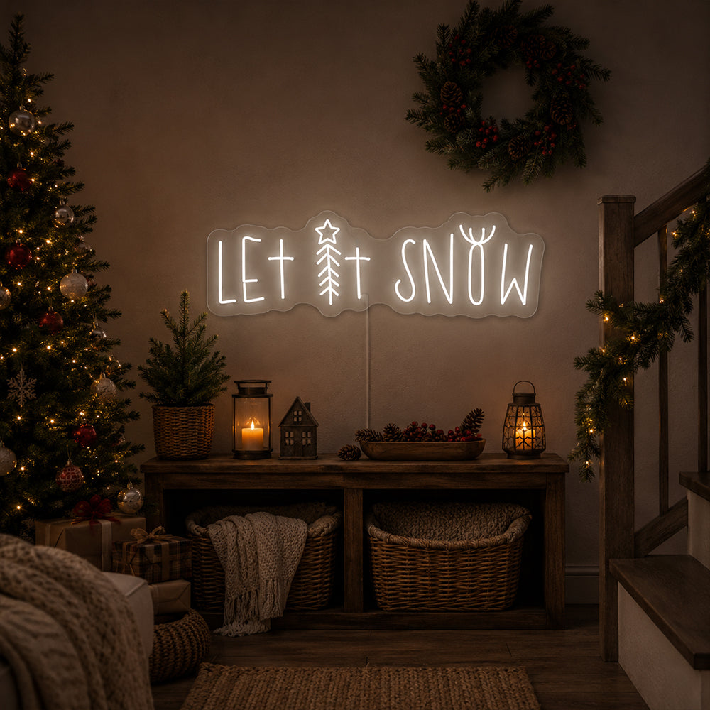 Let It Snow LED Neon Sign - Made in London Christmas Neon Signs