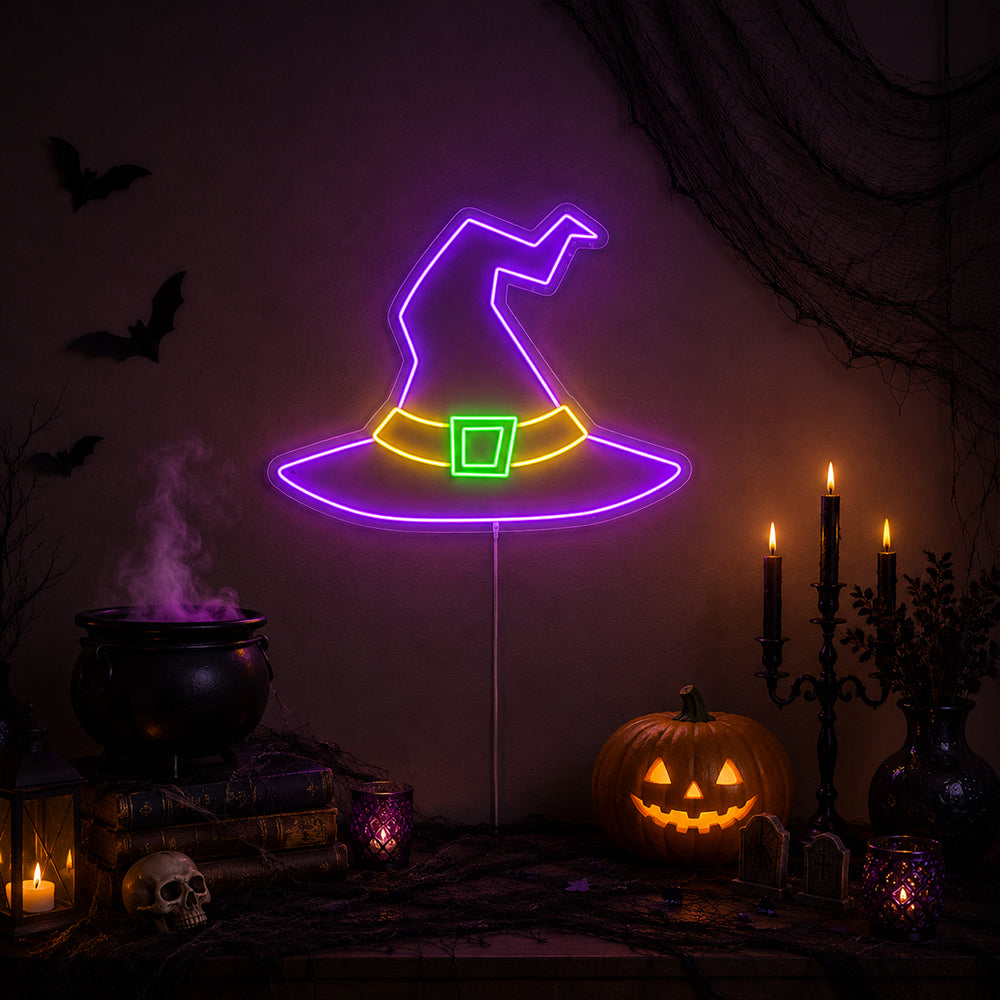 Witch Hat - Halloween LED Neon Sign Made In London