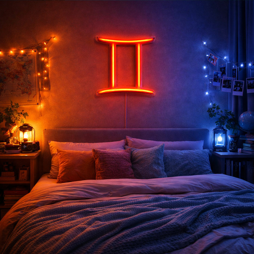 Gemini LED Neon Sign - Made in London Zodiac Neon Signs