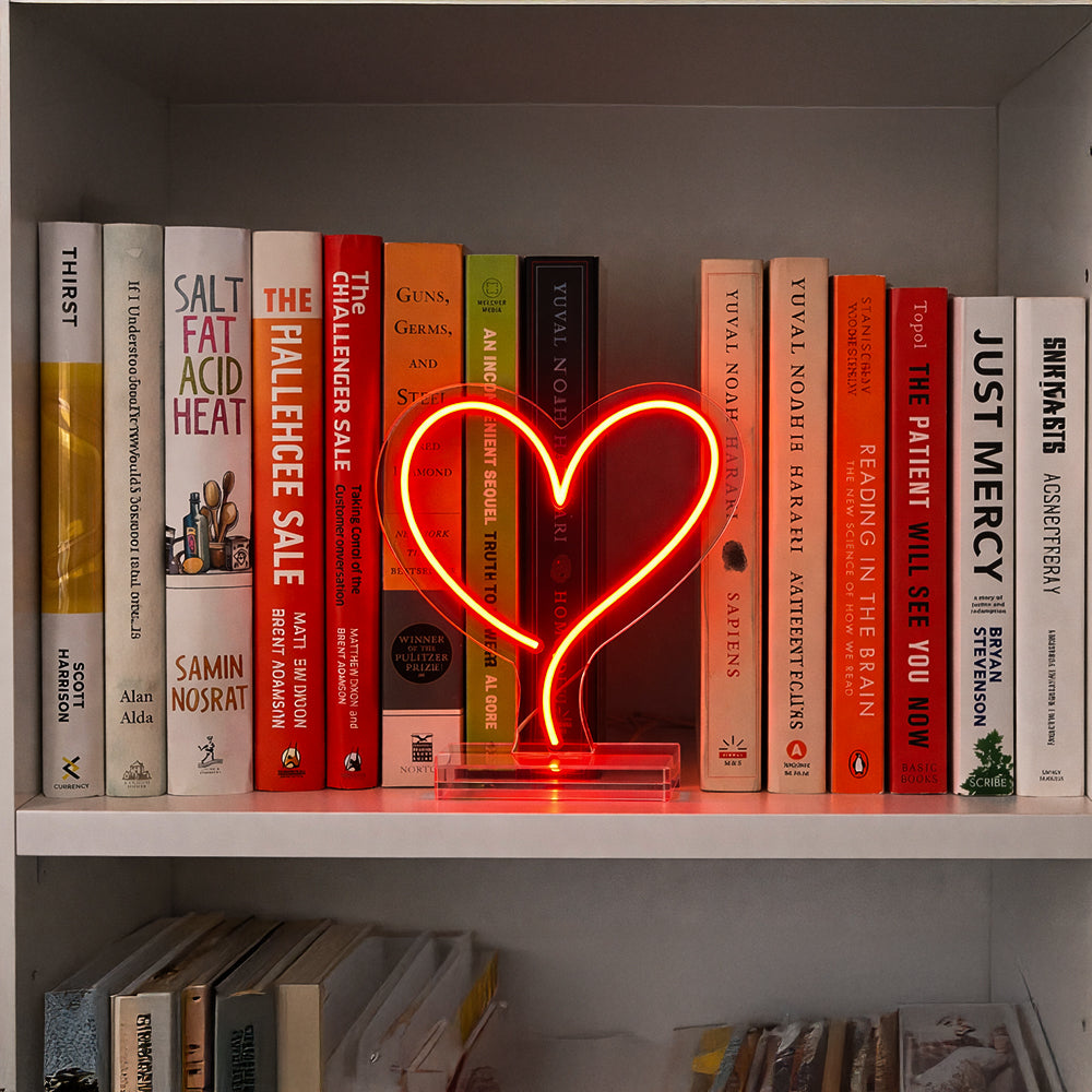 Heart LED Desktop Neon Sign  - Planet Neon Made in London Neon Signs