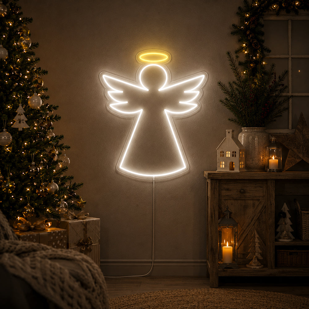 Christmas Angel  LED Neon Sign - Made in London Christmas Neon Signs