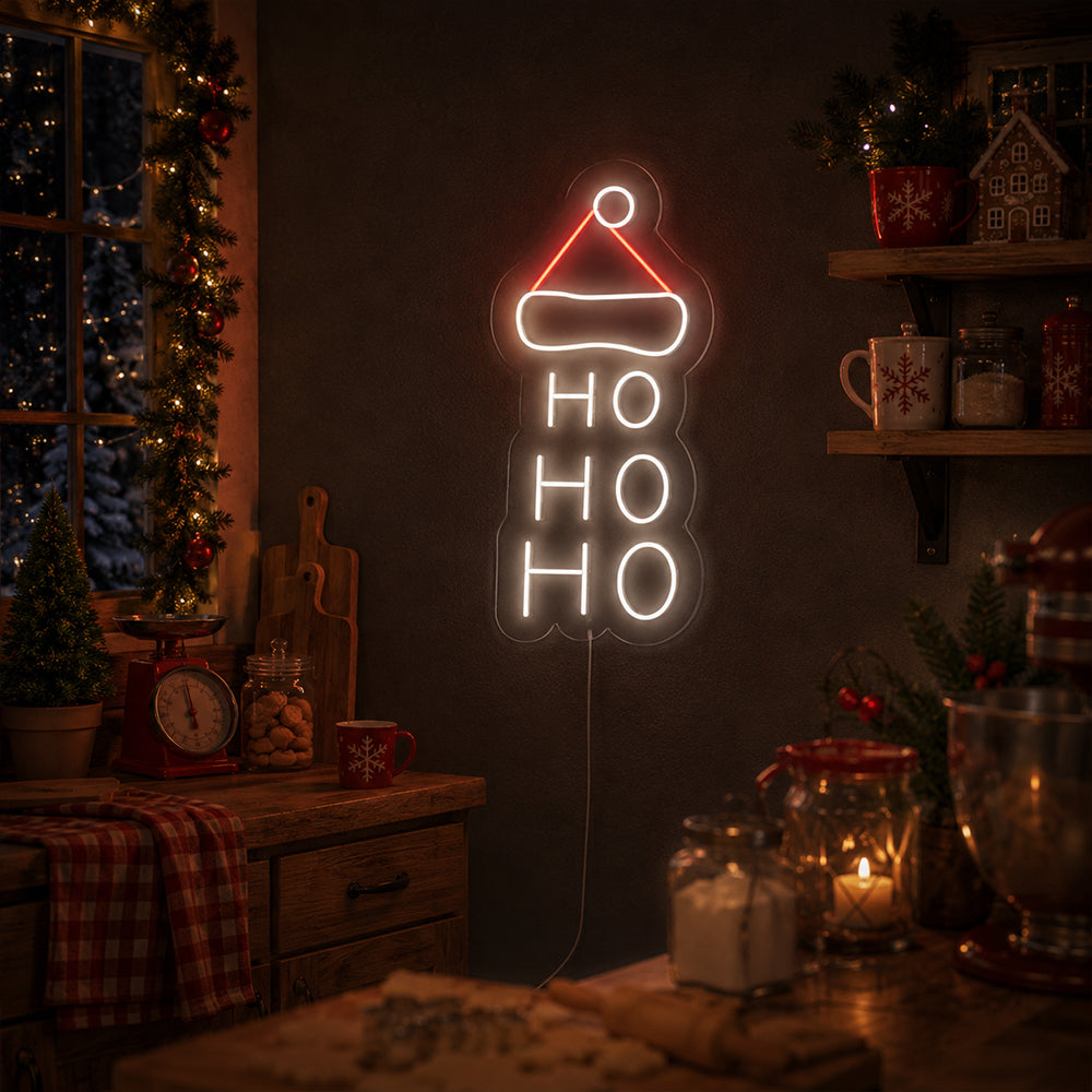 Ho ho ho LED Neon Sign - Made in London Christmas Neon Signs