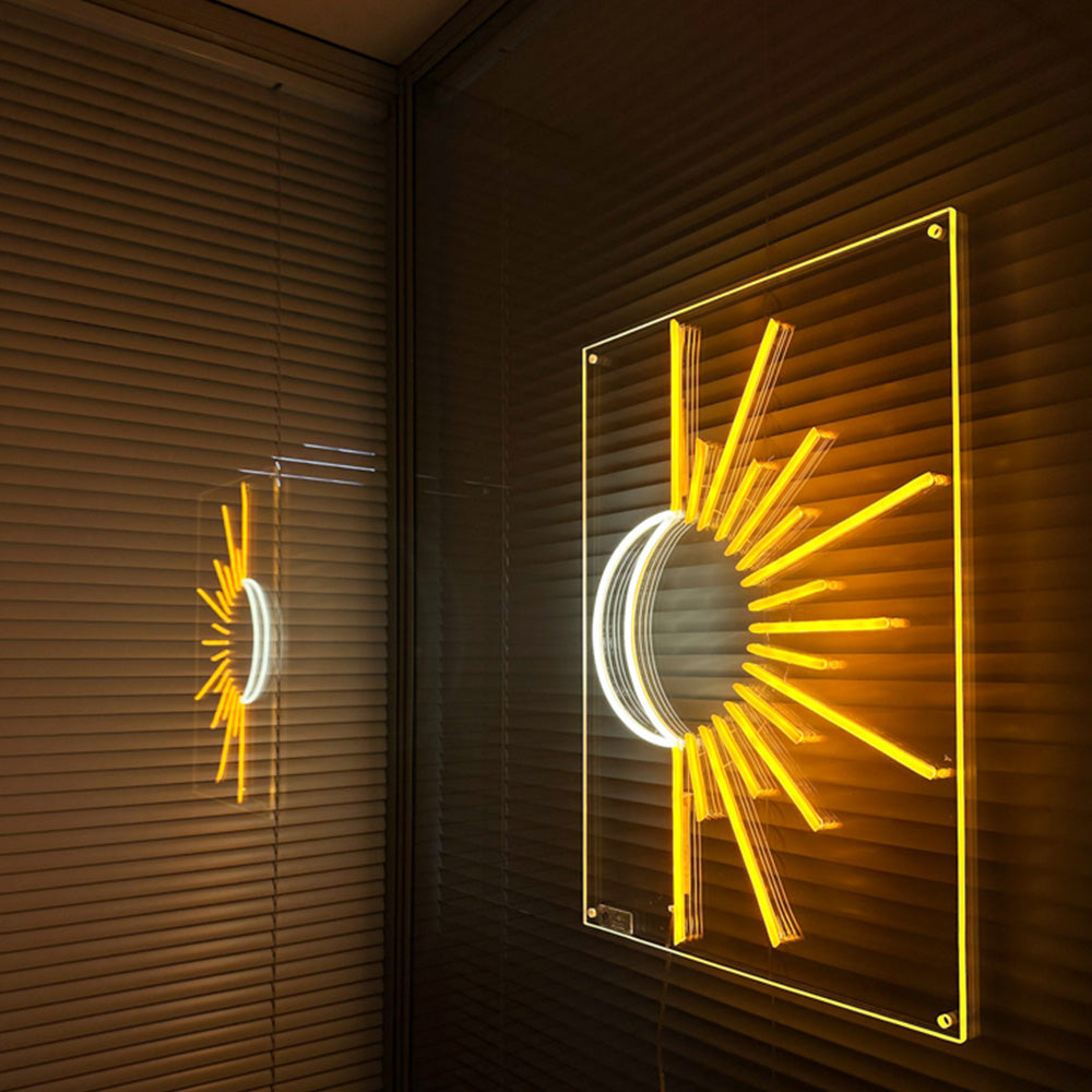 Moon & Sun Minimalistic LED Neon Sign - Planet Neon Made in London Neon Signs