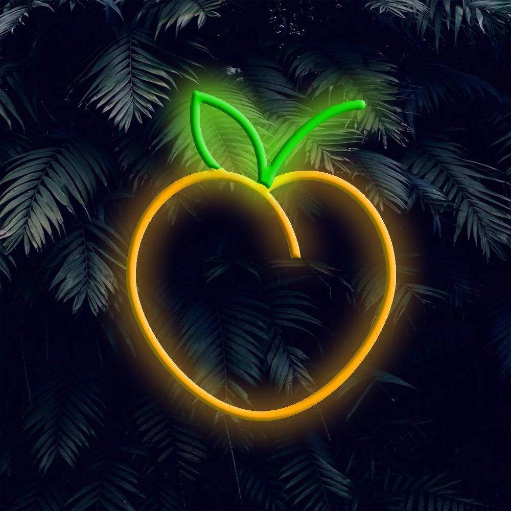 Peach LED Neon Sign - Made in London Food Restaurants Neon Signs - Planet Neon