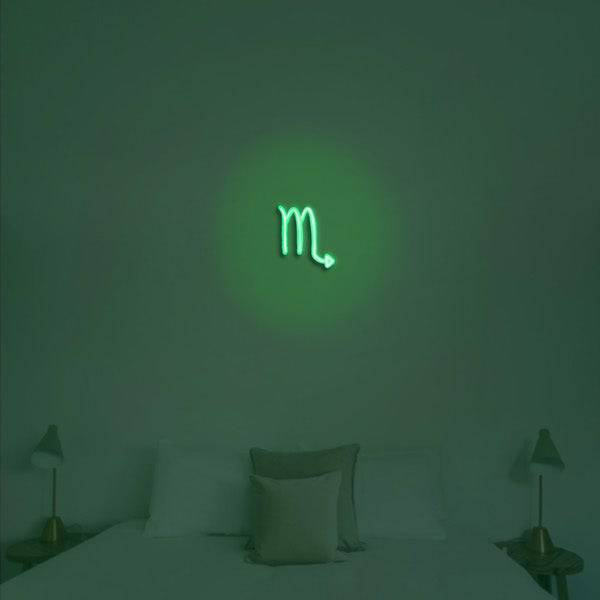 Scorpio LED Neon Sign - Made in London Zodiac Neon Signs - Planet Neon