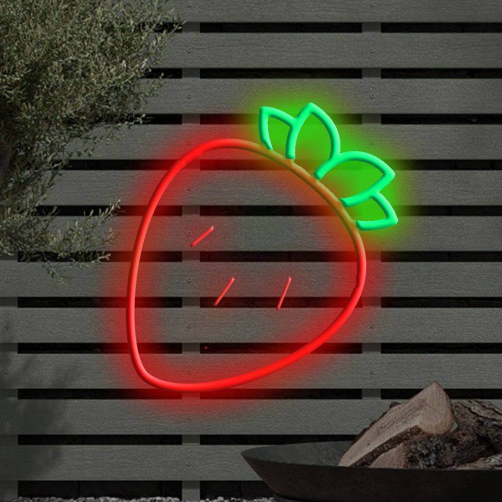 Strawberry LED Neon Sign - Made in London Food Restaurants Neon Signs - Planet Neon
