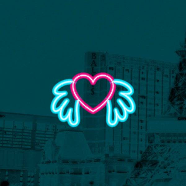 Winged Heart LED Neon Sign - Planet Neon Made in London Neon Signs - Planet Neon